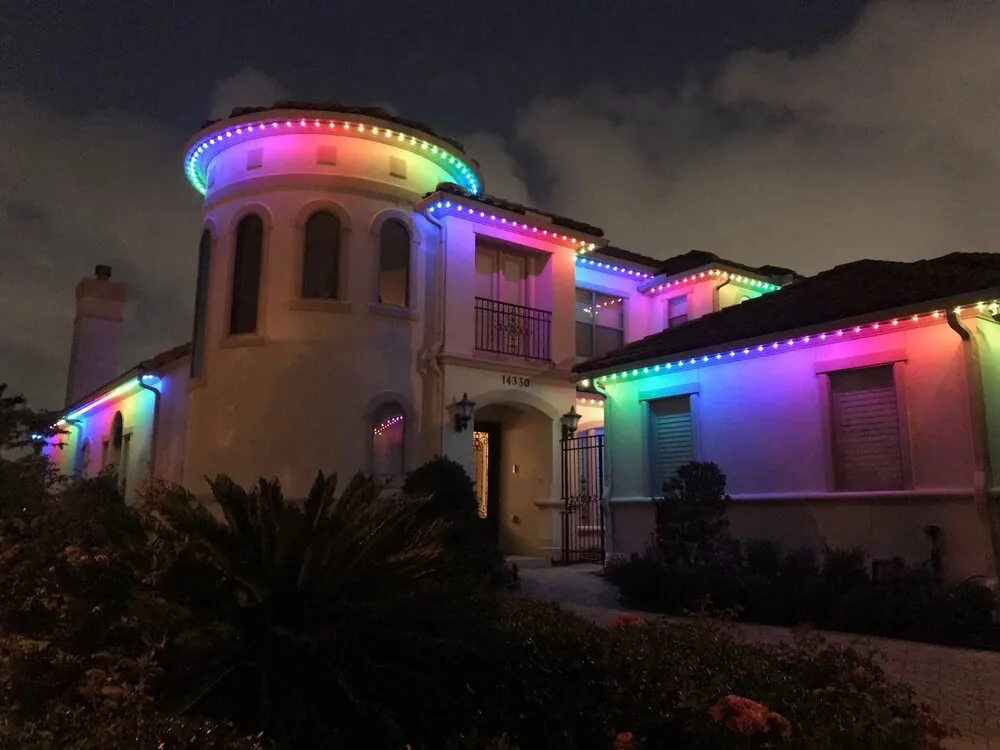 House with permanent lights: Rainbow chase